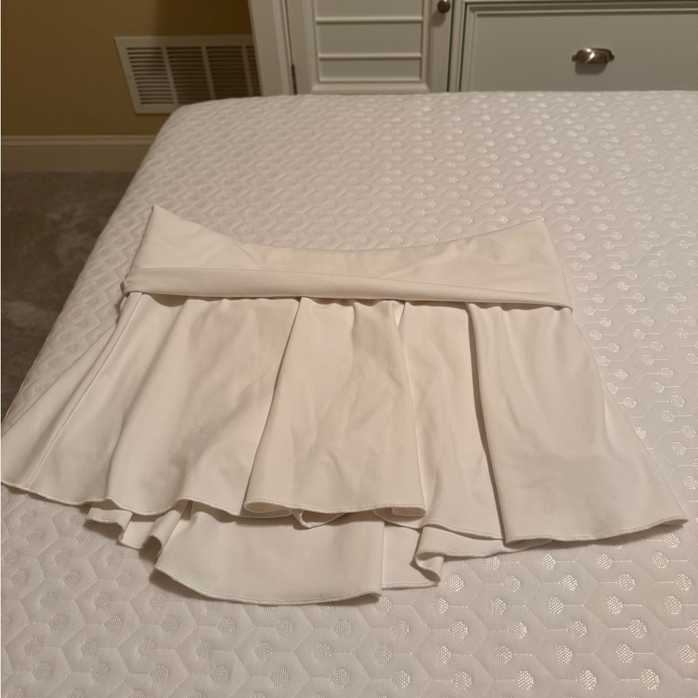 White athletic fold over tennis skirt